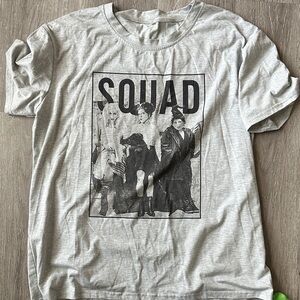 Squad Group Photo Print Cotton T-Shirt in Heather Gray